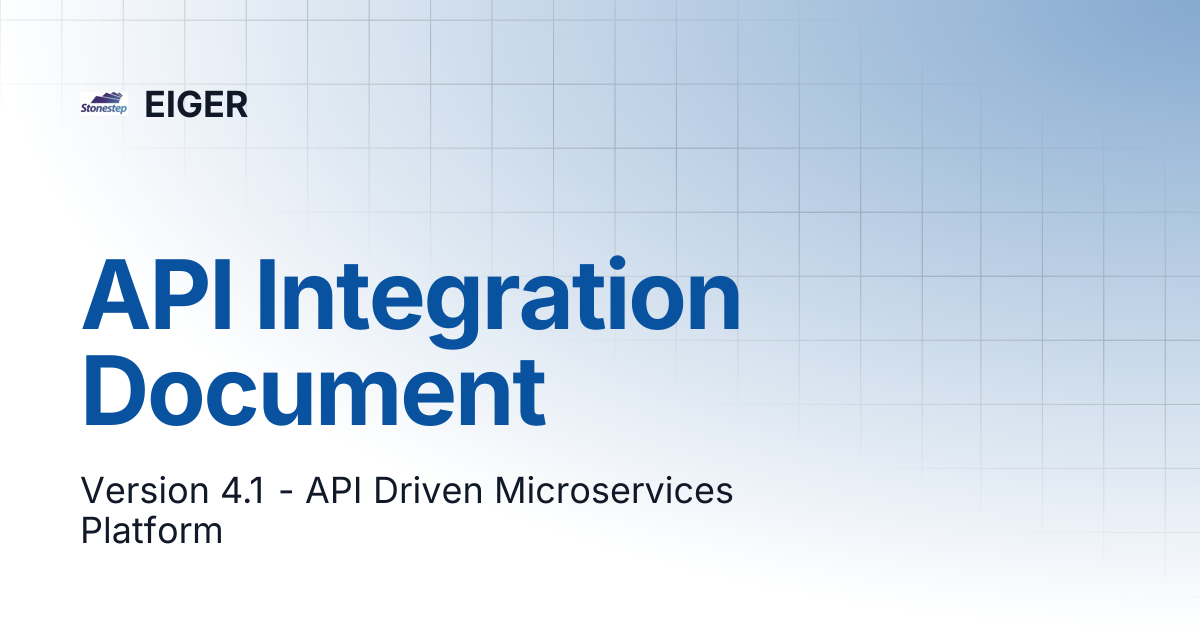 API Integration Document | EIGER